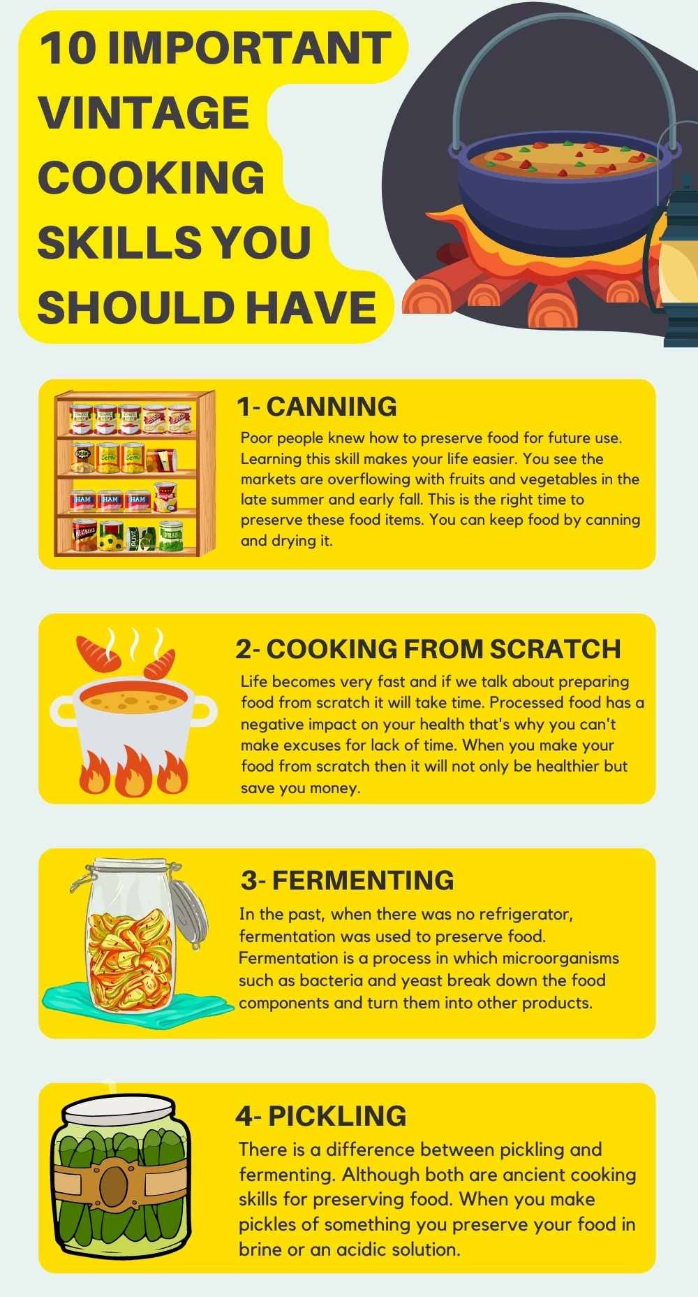 10 Important Vintage Cooking Skills You Should Have infographic